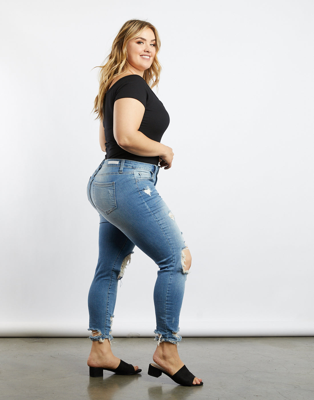 Curve Every Day Off The Shoulder Bodysuit Plus Size Tops -2020AVE