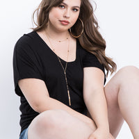 Curve Basic Everyday Top Plus Size Tops Black 1XL -2020AVE