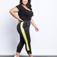 Curve Fair n' Square Ribbed Bodysuit Plus Size Tops -2020AVE