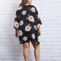 Curve Fall Beauty Floral Cardigan Plus Size Outerwear -2020AVE