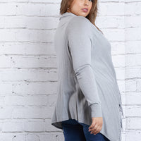 Curve Fringe Draped Sweater Plus Size Tops -2020AVE