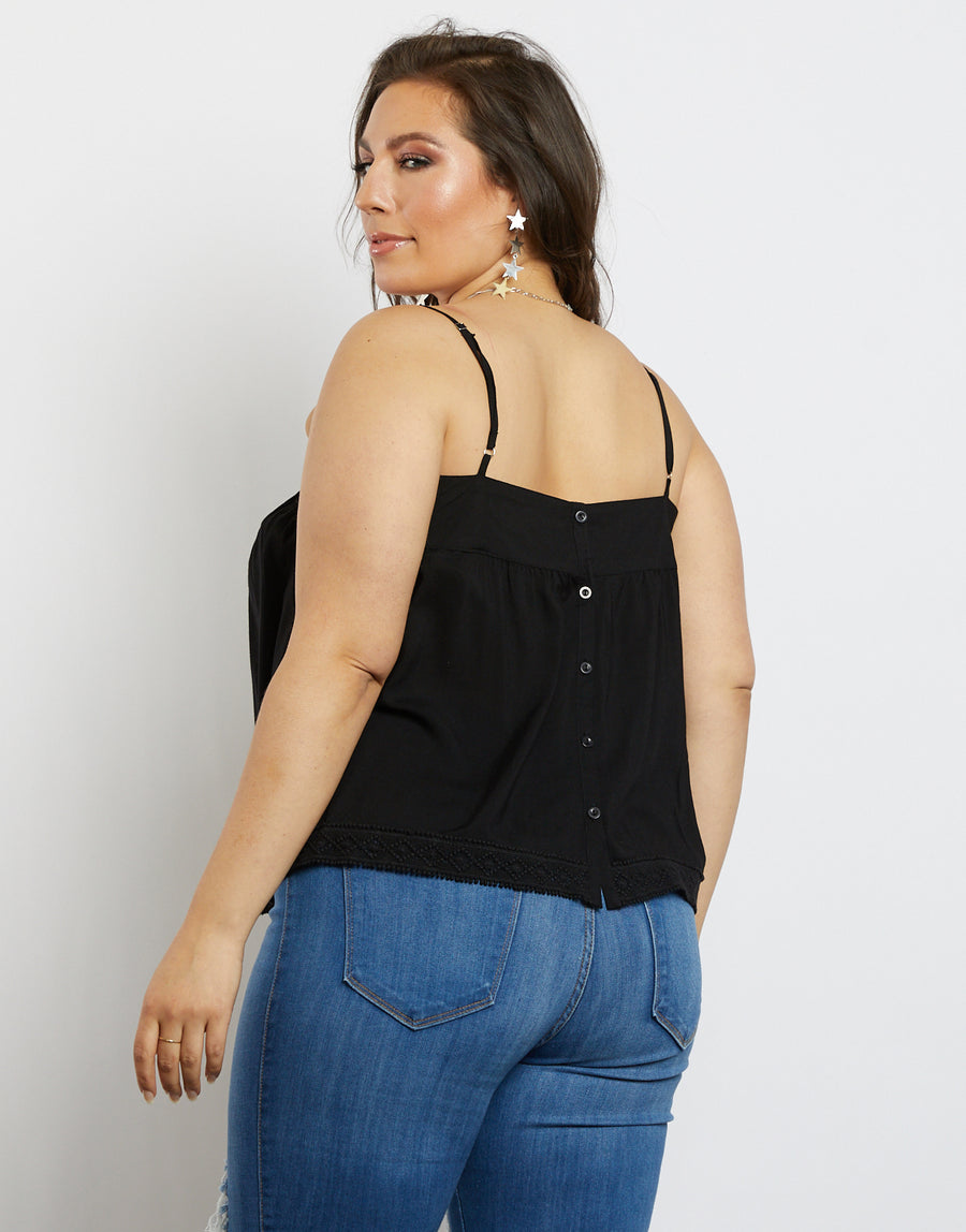 Curve Hailey Embroidered Tank Plus Size Tops -2020AVE