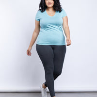 Curve Here And There Leggings Plus Size Bottoms Charcoal 1XL -2020AVE