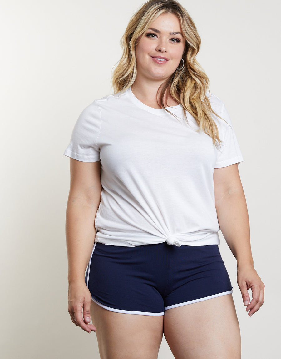 Curve Hit The Ground Running Shorts Plus Size Bottoms Navy 1XL -2020AVE