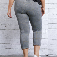 Curve Houndstooth Leggings Plus Size Bottoms -2020AVE