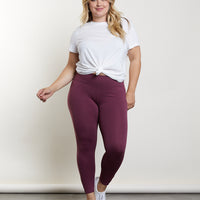 Curve In The Zone Leggings Plus Size Bottoms Burgundy XL -2020AVE