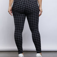 Curve Jessie Grid Pants Plus Size Bottoms -2020AVE