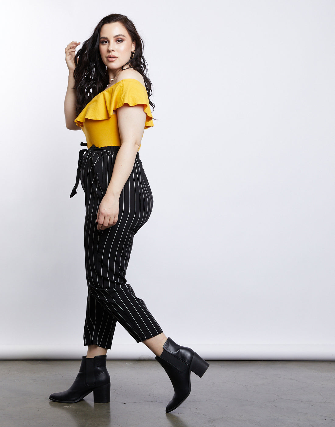 Curve Kaylie Off-The-Shoulder Bodysuit Plus Size Tops -2020AVE