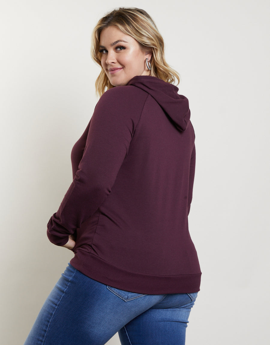 Curve Laid-Back Hoodie Plus Size Tops -2020AVE