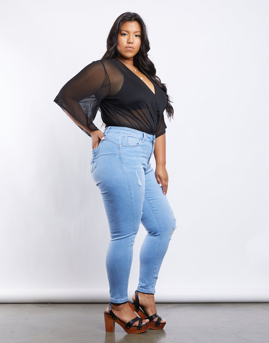 Curve Lilia Ripped Jeans Plus Size Bottoms -2020AVE