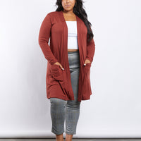 Curve Monica Knit Cardigan Plus Size Outerwear Rust 1XL -2020AVE