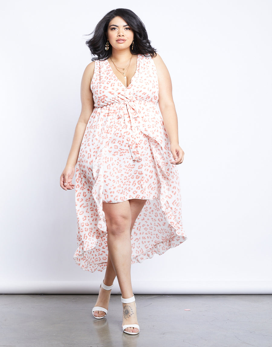 Plus Size Naomi Leopard Chiffon Dress - womens plus animal print dresses 2020AVE Plus Size Naomi Leopard Chiffon Dress - womens plus animal print dresses 2020AVE