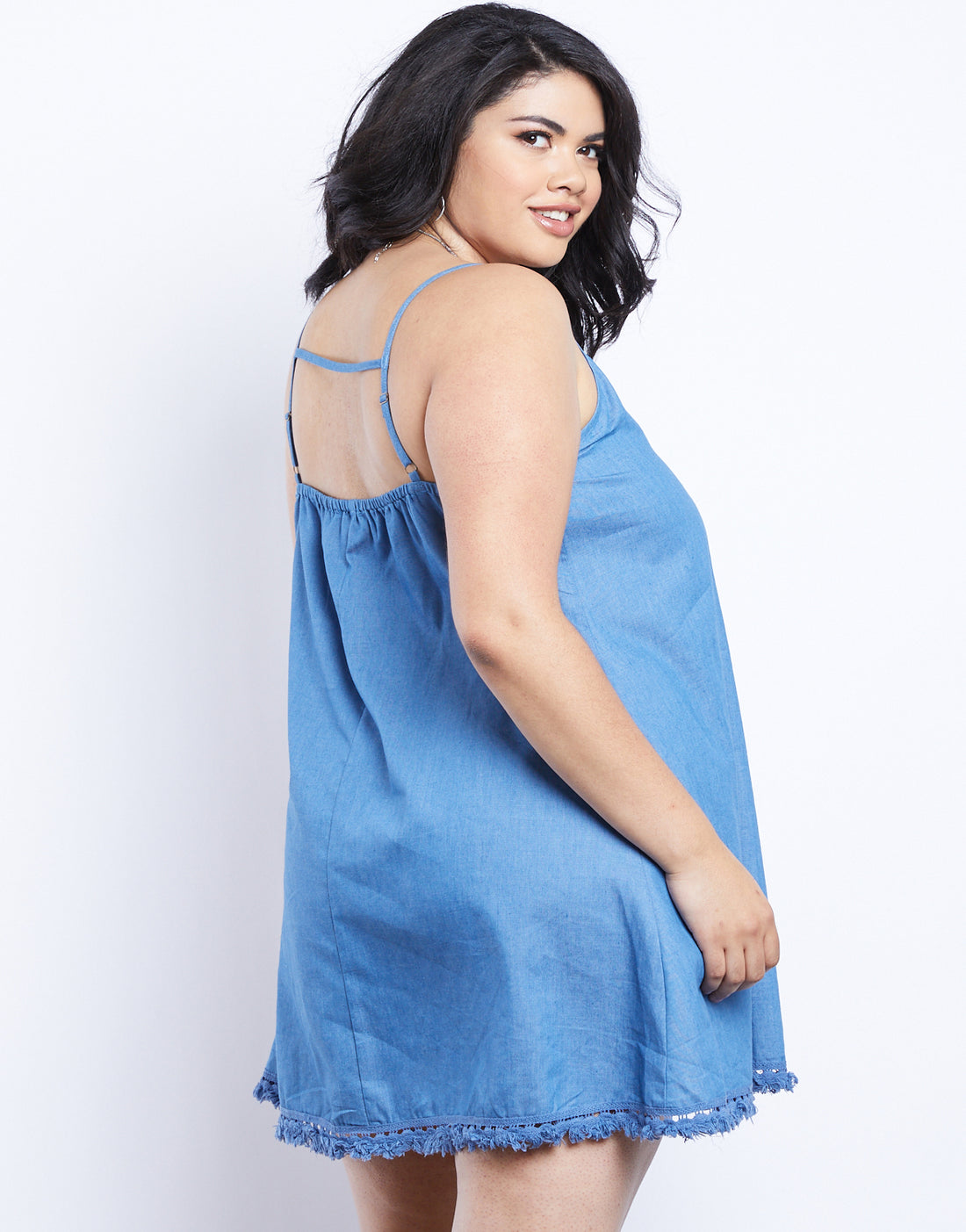 Curve Olivia Blue Chambray Dress Plus Size Dresses -2020AVE