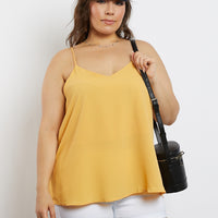 Curve On My Way Tank Top Plus Size Tops Yellow XL -2020AVE