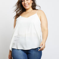 Curve On My Way Tank Top Plus Size Tops Off White XL -2020AVE