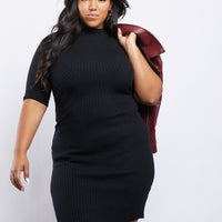 Curve Phoebe Sweater Dress Plus Size Dresses Black 1XL -2020AVE