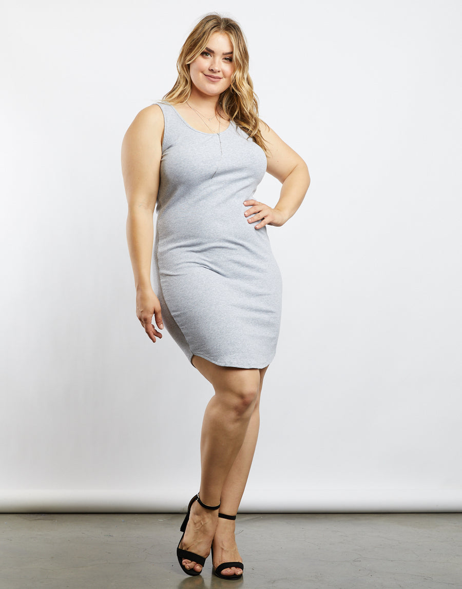Curve Rachel Strappy Bodycon Dress Plus Size Dresses Heather Gray 1XL -2020AVE
