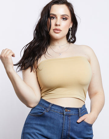 Curve Sadie Bandeau Tube Top Plus Size Tops Nude One Size -2020AVE
