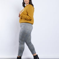 Curve Sarah Waffle Knit Hoodie Plus Size Tops -2020AVE