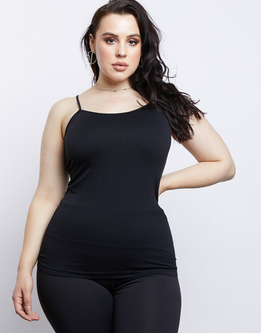 Curve Simply Simple Cami Plus Size Tops Black One Size -2020AVE