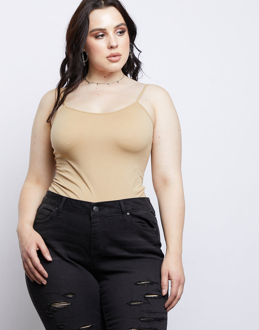 Curve Simply Simple Cami Plus Size Tops Nude One Size -2020AVE