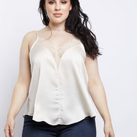 Curve Sleepless Nights Cami Plus Size Tops Champagne 1XL -2020AVE