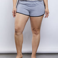 Curve Striped Sporty Shorts Plus Size Bottoms -2020AVE