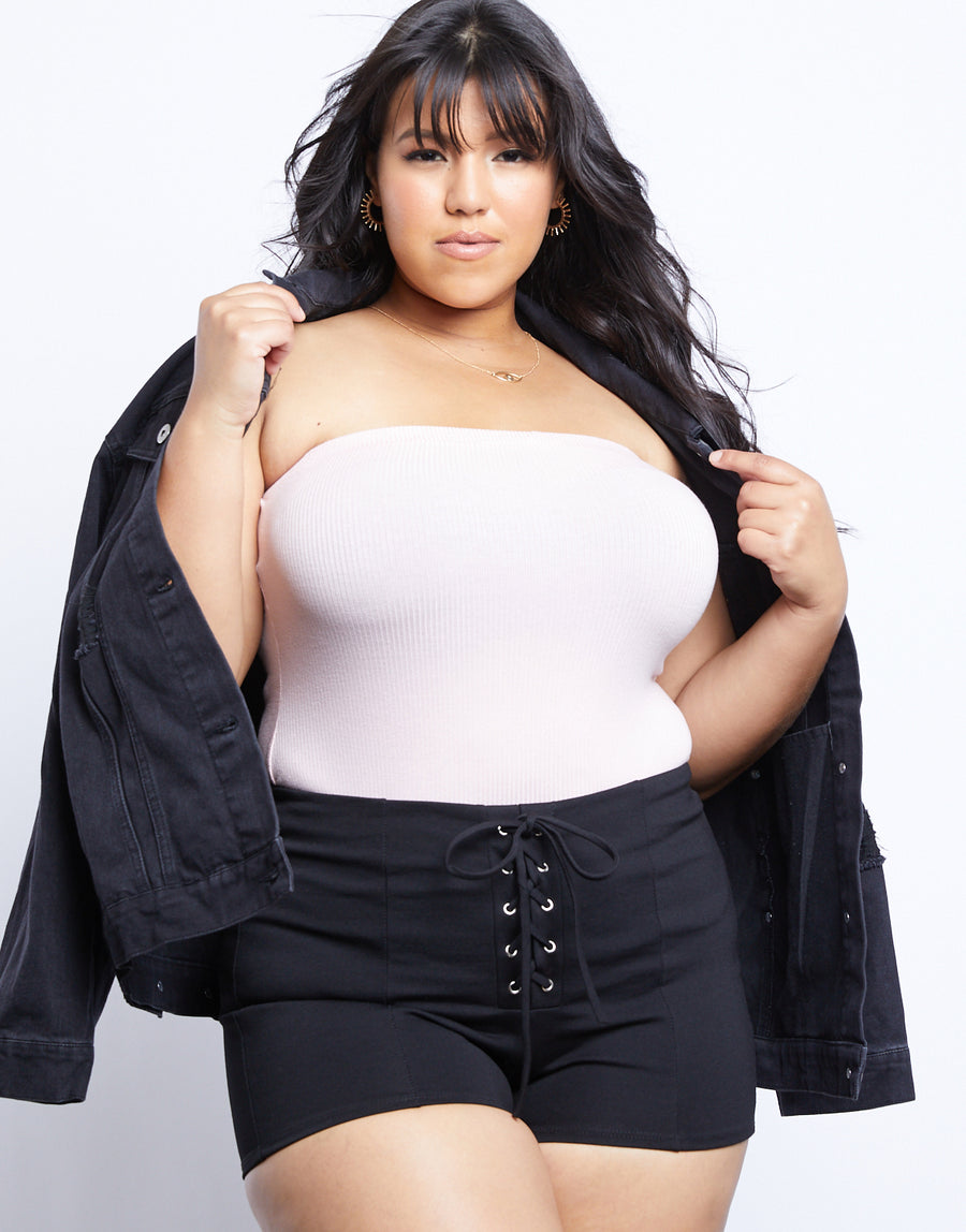 Curve Summer Tube Top Plus Size Tops Blush 1XL -2020AVE