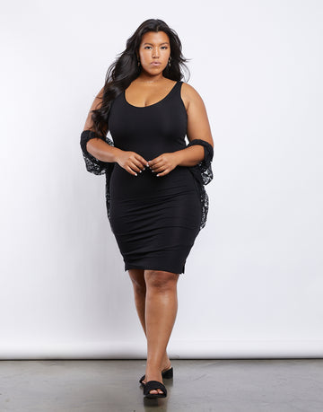 Curve Sunny Days Bodycon Dress Plus Size Dresses Black 1XL -2020AVE