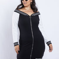 Curve Taylor Off-the-Shoulder Dress Plus Size Dresses Black 1XL -2020AVE