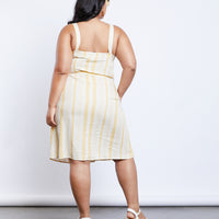 Curve The Sweet Escape Striped Midi Dress Plus Size Dresses -2020AVE