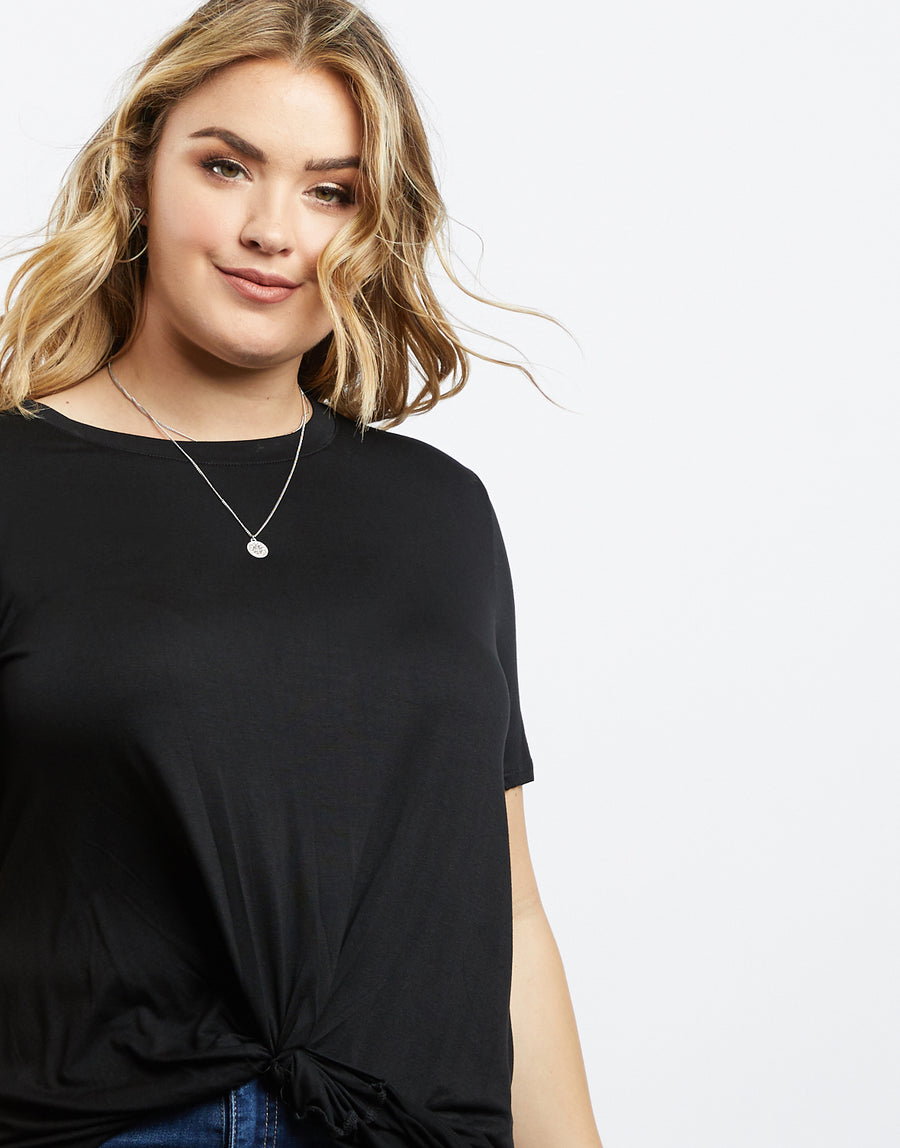 Curve Twisted Tee Plus Size Tops -2020AVE