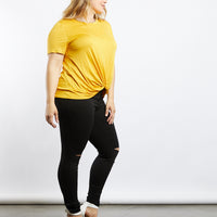 Curve Twisted Tee Plus Size Tops -2020AVE