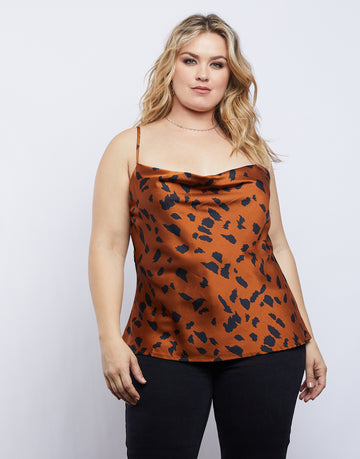 Curve Wildin' Satin Tank Plus Size Tops -2020AVE