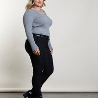 Curve You and V Sweater Plus Size Tops Gray 1XL -2020AVE