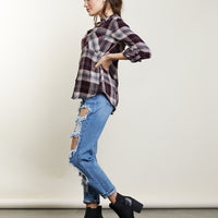 Pretty in Plaid Flannel Shirt Tops -2020AVE