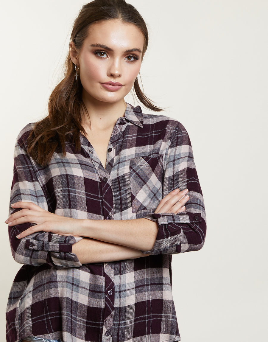 Pretty in Plaid Flannel Shirt Tops -2020AVE