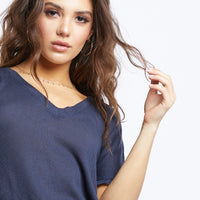 Relaxed Waffle Knit Top Tops -2020AVE