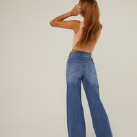 Distressed Wide Leg Jeans Bottoms -2020AVE