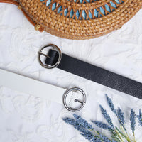 Ring It Up Circle Buckle Belt Accessories White One Size -2020AVE