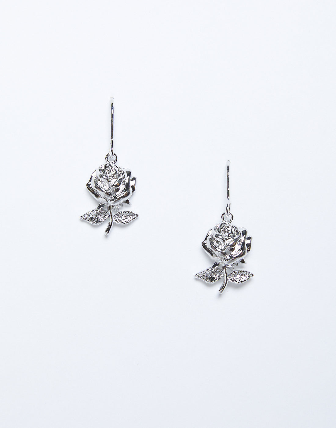 Rose Dangle Earrings Jewelry Silver One Size -2020AVE