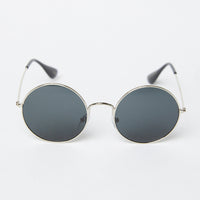 Round and Round Colored Sunglasses Accessories Black/Silver One Size -2020AVE