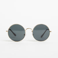 Round and Round Colored Sunglasses Accessories Black/Gold One Size -2020AVE