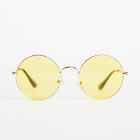 Round and Round Colored Sunglasses Accessories Yellow/Gold One Size -2020AVE