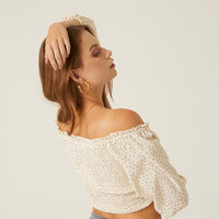 Ruched Ditsy Floral Top Tops -2020AVE