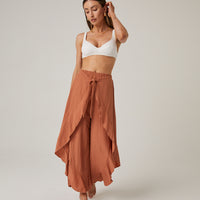 Ruffle Tie Front Pants Bottoms -2020AVE