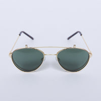 Seeing Double Flip-Up Sunglasses Accessories Green/Gold One Size -2020AVE
