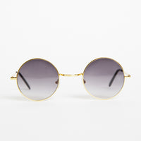 Round Retro Two-Toned Sunglasses Accessories Black One Size -2020AVE