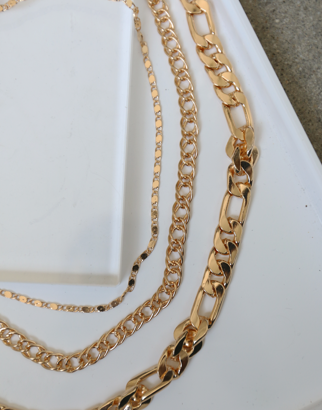 Sabre Three Layer Chain Necklace Jewelry Gold One Size -2020AVE