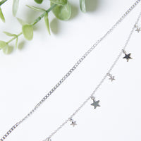 Silver Stars Dainty Anklet Jewelry Silver One Size -2020AVE